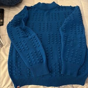 Blue Textured Men's Sweater